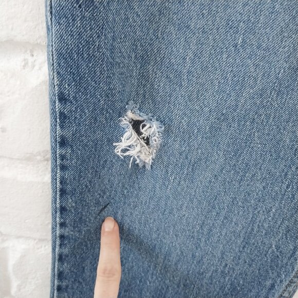 Levis Jeans Mens 38x30 511 Blue Straight Leg Distressed Mid Rise Mid Wash - Picture 6 of 12